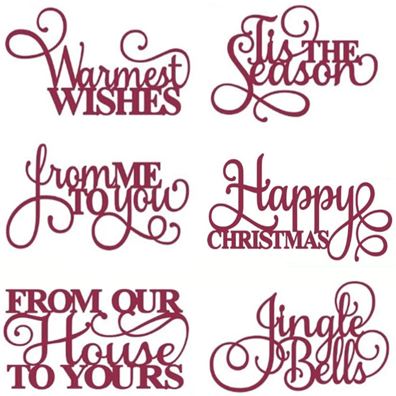 

New Warm Word Series Metal Cutting Die For Scrapbooking DIY Wedding Thanksgiving Xmas Photo Embossing Dies Decor Craft Cut Dies