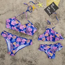 Floral Mother Daughter Bikini Mommy and Me Swimwear Family Matching Clothes Bathing Suits Look Mom and Daughter Bath Swimsuits mother daughter swimsuits family look mom and daughter swimwear unicorn family matching bathing suit mommy and me bikini clothes