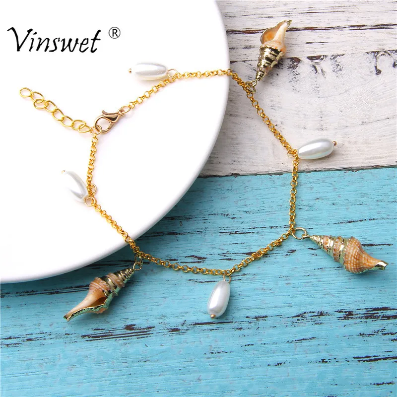 

Seashell Pendant Anklets 2019 for Women Shell Beads Shell Anklet Bohemian Bracelets on Leg Bohe Ocean Jewelry Drop Shipping