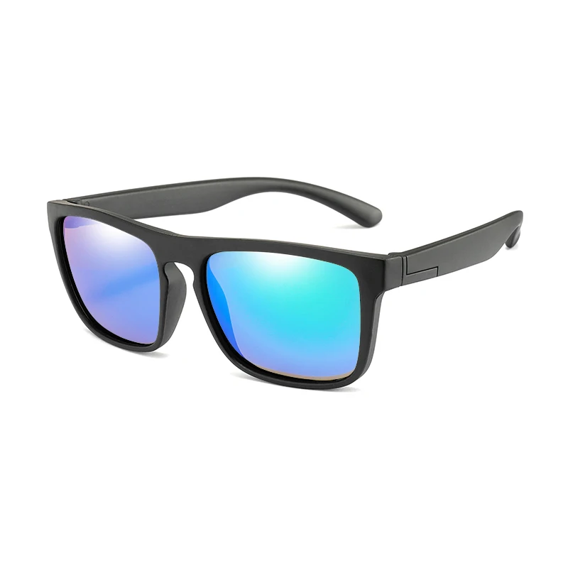 Крутые солнечные очки для пилота, брендовые дизайнерские солнцезащитные очки для детей, солнцезащитные очки для мальчиков и девочек, ультра-мягкая оправа, защита от УФ-излучения 400 - Цвет линз: black green