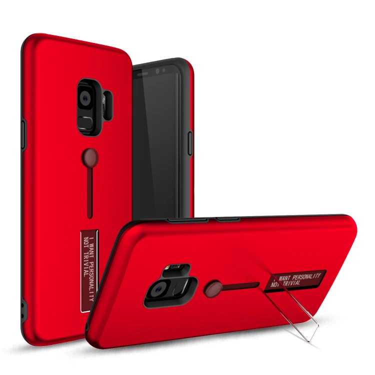 

For Samsung Galaxy S8 S9 Plus Case Hard PC With Stand Ring Protective Back Cover Case for samsung S6 S7 edge S5 S4 phone shell