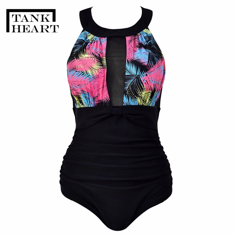 Online Tank Herz Sexy Potos Einteiliges Anzüge Monokini Plus Size Bademode Frauen Ein Stück Badeanzug mädchen Badpak Schwimmen Bade anzug Frauen
