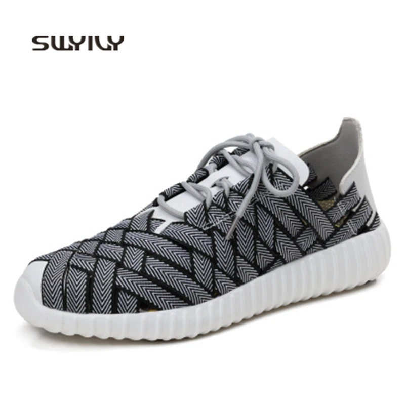 SWYIVY Women Running Shoes Woven Breathable Light Weight Sneakers 2018 New Large Size41 Lace-up Female Jogging Sport Shoes