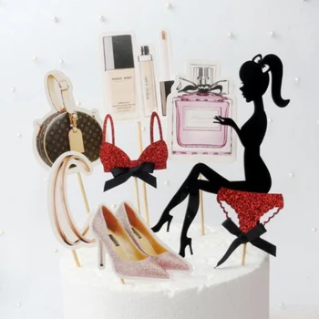 

Creative Pretty Girl Bikini Birthday Cake Topper DIY Cupcake Birthday Decoration Girl Gift Party Supplies Women's Day Decorate