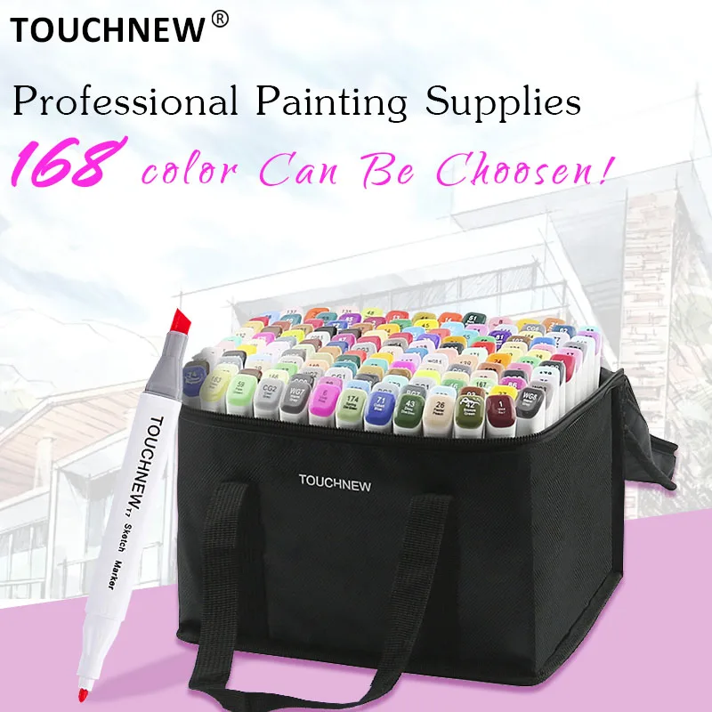 

TOUCHNEW T7 168 Colors Set Art Markers Pen For Sketching Alcohol Based Manga Drawing Markers Dual Head Pens Art Supplies