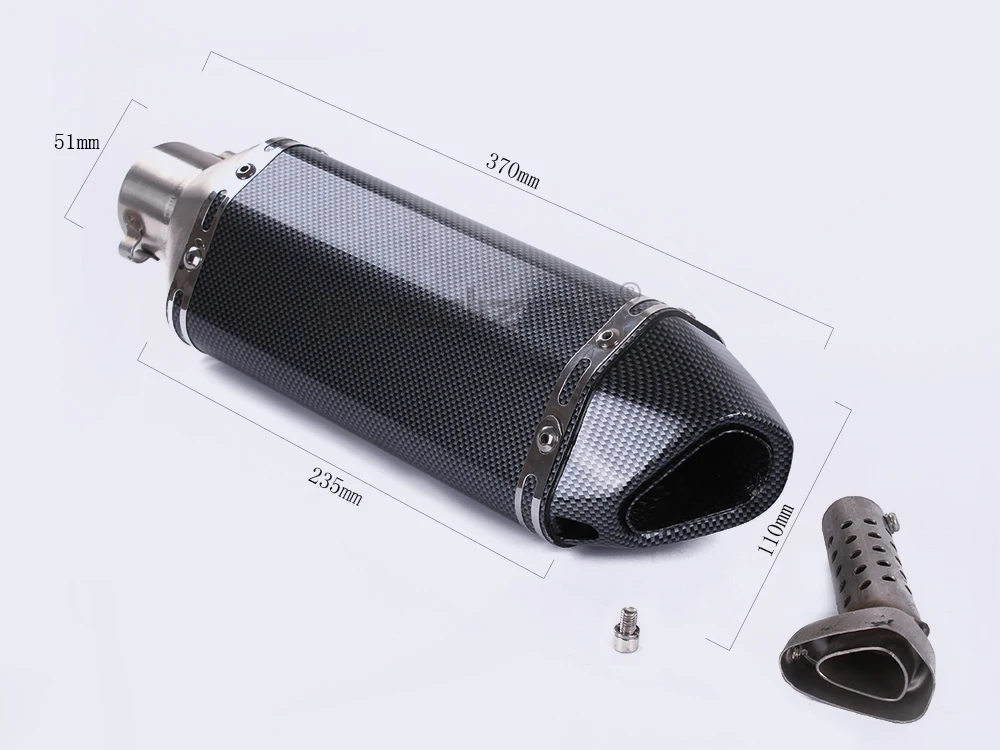 Универсальный 36-51 мм dirt bike akrapovic выхлопной мотоцикл escape модифицированный скутер глушитель для FZ6 CBR250 CB600 MT07