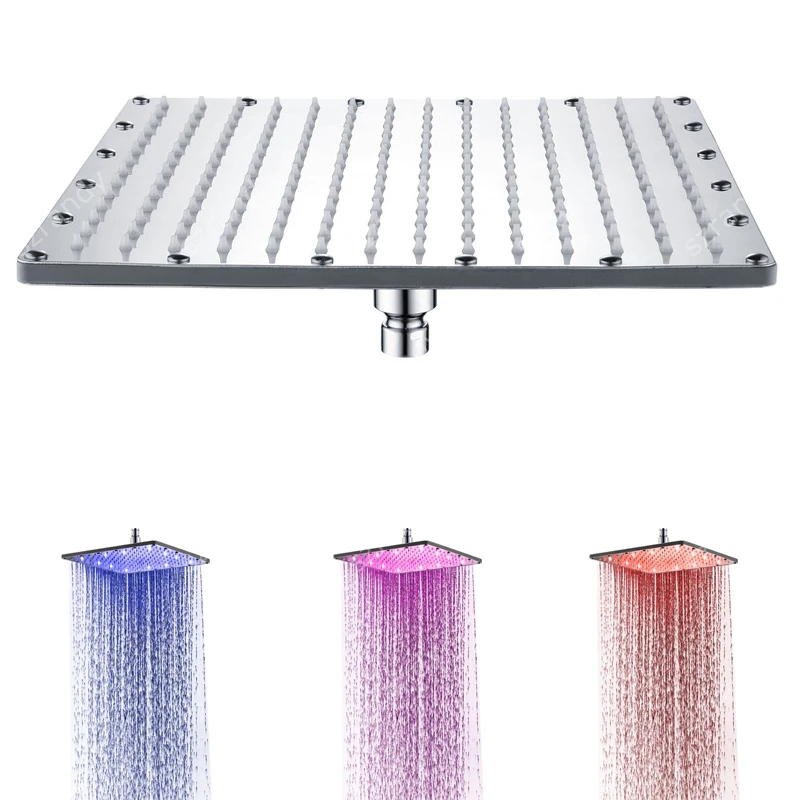 

Bathroom color lighting shower head with Temperature Sensor Blue Pink Red