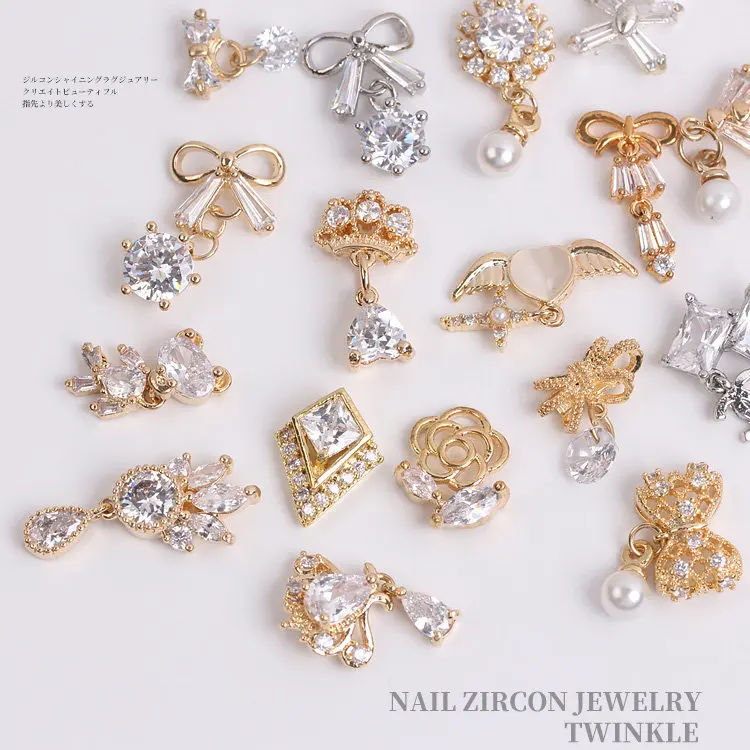 

5pcs/lot 3D Tassel pendant metal zircon Nail art jewelry nails decorations top-level crystal rhinestone Manicure diamond Charms