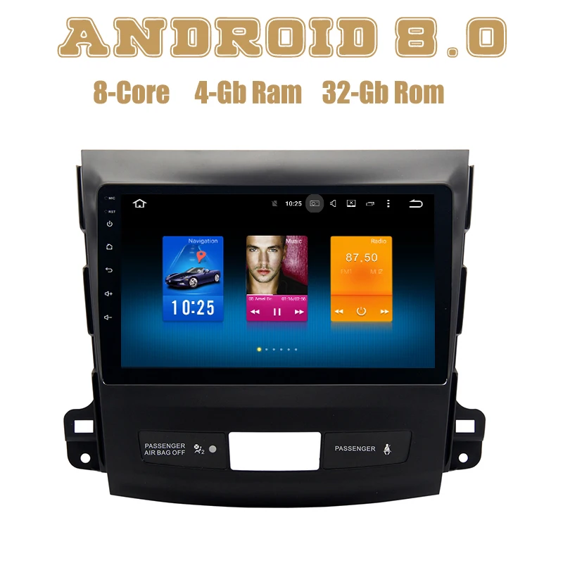 

for Mitsubishi Outlander 2007-2012 Android 8.0 4g ram Octa Core Car radio gps with 1024*600 screen PX5 4G wifi usb Stereo Auto