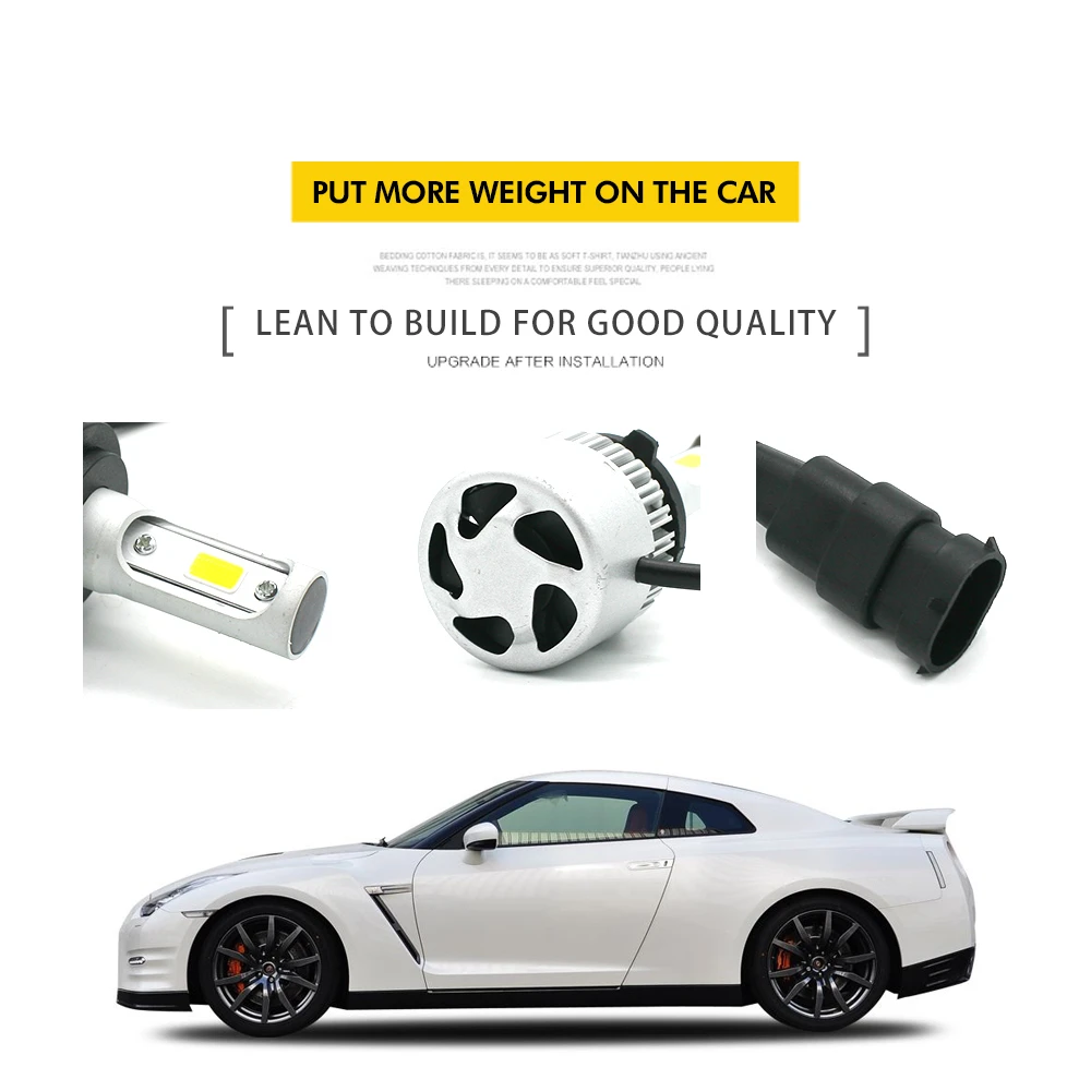 50 Set Headlight Head Lamp Car Light H4 H7 6000K White Light 8000lm 12V 24V COB Hi Low Beam Led Headlight for Auto Accessories