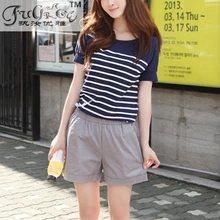 Шорты для женщин Женский Amoi большой ярдов Шорты для женщин, ярких цветов свободные хлопковые Шорты для женщин