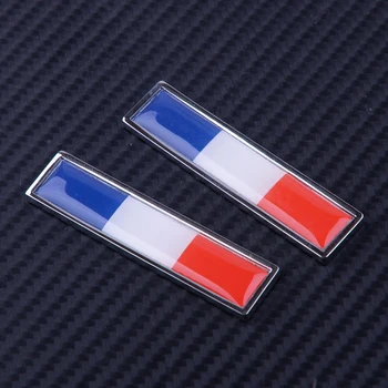 

DWCX 2pcs Car Alloy French Flag 3D Decorative Sticker Badge Decal Emblem Logo Signs Decoration for Universal