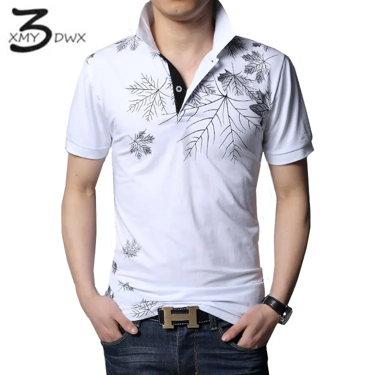 XMY3DWX men's high end and casual prints Short sleeves POLO shirts/Male