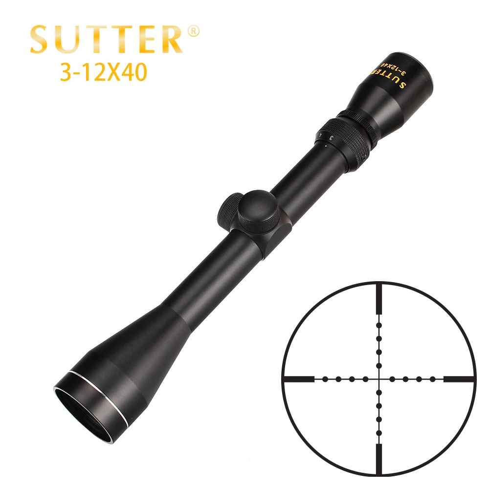 

Tactical SUTTER 3-12X40 Hunting Crossbow Air Gun Optical Sight Gold Edition RifleScope Mil Dot Reticle Rifle Scope