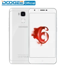 Doogee Y6 Piano Blanc D’empreintes Digitales mobile téléphones 5.5 Pouces HD 4 GB + 64 GB Android6.0 Double SIM MTK6750 Qcta Core 13.0MP 3200 mAH LTE GPS
