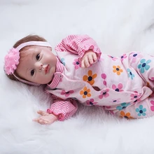 Lovely Sweet Reborn Baby Girl Cloth Body 22 Inch Newborn Babies Doll Lifelike Dolls Toy With Clothes Kids Birthday Xmas Gift