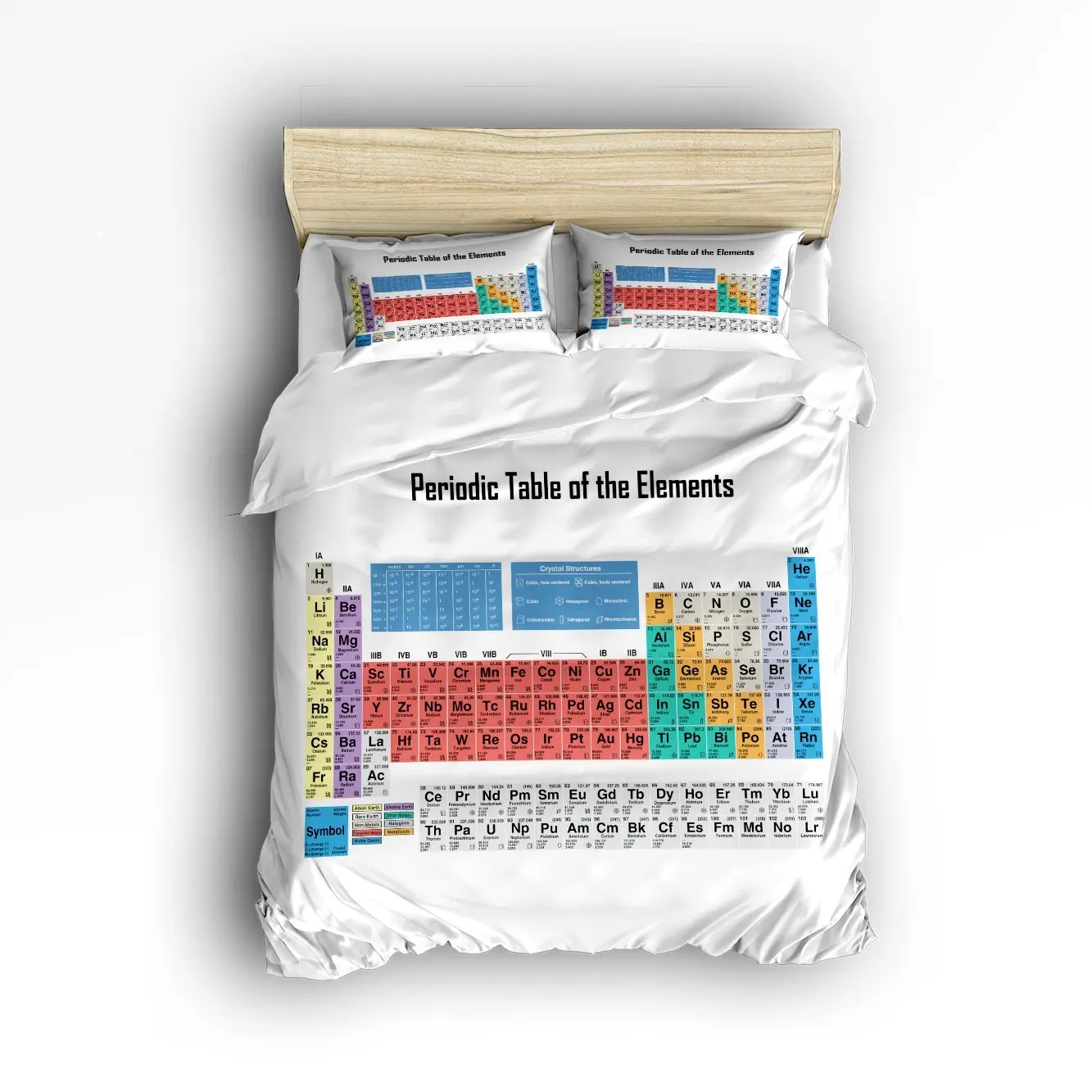 

King Size Bedding Set- Periodic table of elements Duvet Cover Set Bedspread for Childrens/Kids/Teens/Adults, 4 Piece