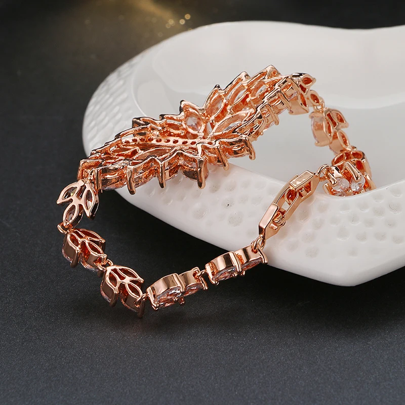 Emmaya розовое/белое золото цвет AAA кубический циркон браслеты роскошный свадебный браслет для женщин подарок