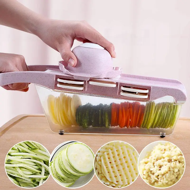 

Mandoline Slicer Vegetable Cutter with Stainless Steel Blades Carrot Grater Dicer Kitchen Tool gadget Manual Potato Peeler