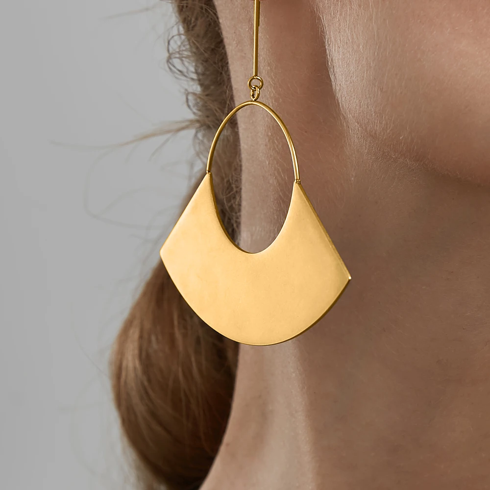 Серьги подвески женские из нержавеющей стали золотого цвета EB171040|earrings for|dropping