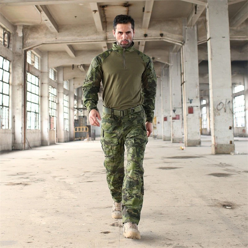 Uniforme militar de comando de camuflaje para hombre, ropa táctica de camuflaje para deportes al aire MCBK Tropic Aroid CB MC gris|Trajes Ghillie de caza| - AliExpress