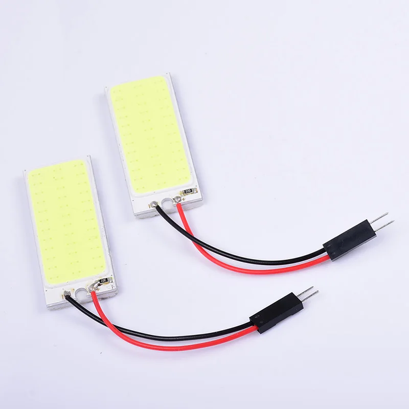 

2pcs Pure White T10 BA9S 18 COB LED Interior Panel Light Festoon Map Dome Adapter