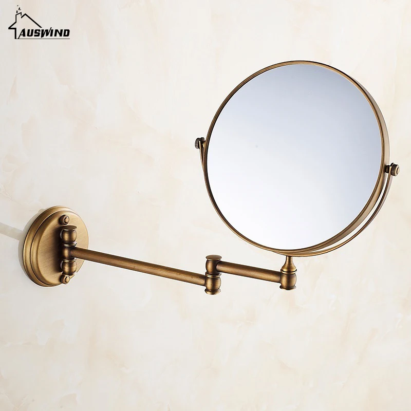 Зеркала для ванной 3 X увеличительное зеркало для ванной комнаты зеркало для макияжа складное бритье " двойная сторона античная латунь настенные круглые зеркала Sj04