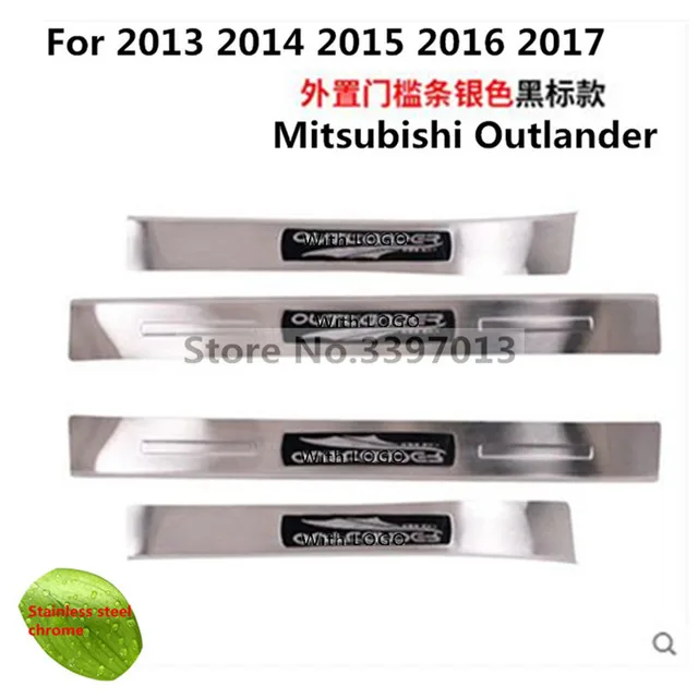 Высококачественная внутренняя внешняя накладка на ступеньку/дверной порог для 2013- Mitsubishi Outlander Samurai - Цвет: 10