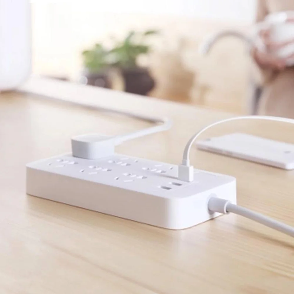 Xiaomi Mijia power Strip 6 портов с 3 USB быстрой зарядкой 2.1A USB power Plug зарядное устройство розетка US UK EU AU адаптер