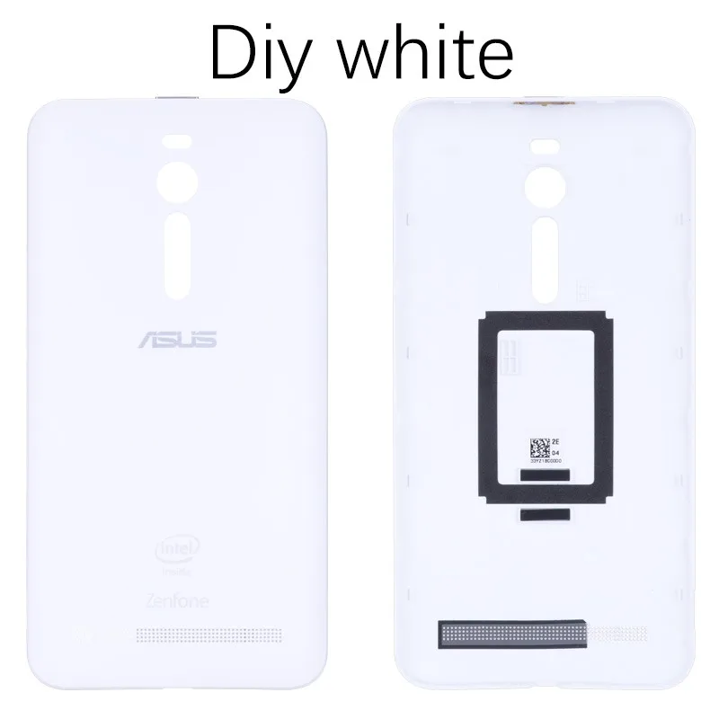 Задняя крышка для ASUS Zenfone 2 ZE551ml на батарею черный белый - Цвет: White