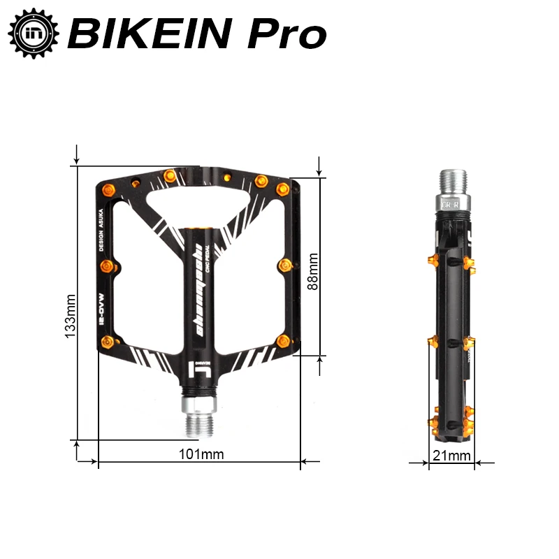Ультралегкие алюминиевые педали BIKEIN для горного велосипеда с ЧПУ Нескользящие