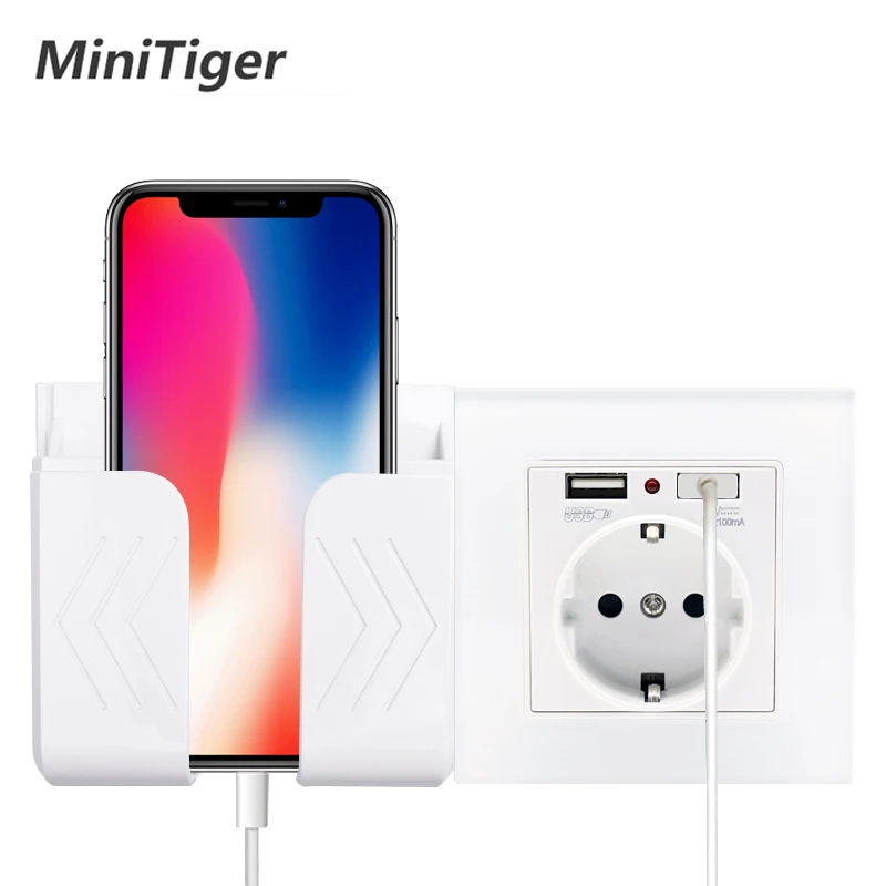 MiniTiger, двойной usb порт для зарядки, 5 В, 2.1A, настенное зарядное устройство, адаптер со светодиодным индикатором, 16A, европейская розетка, розетка, панель ПК