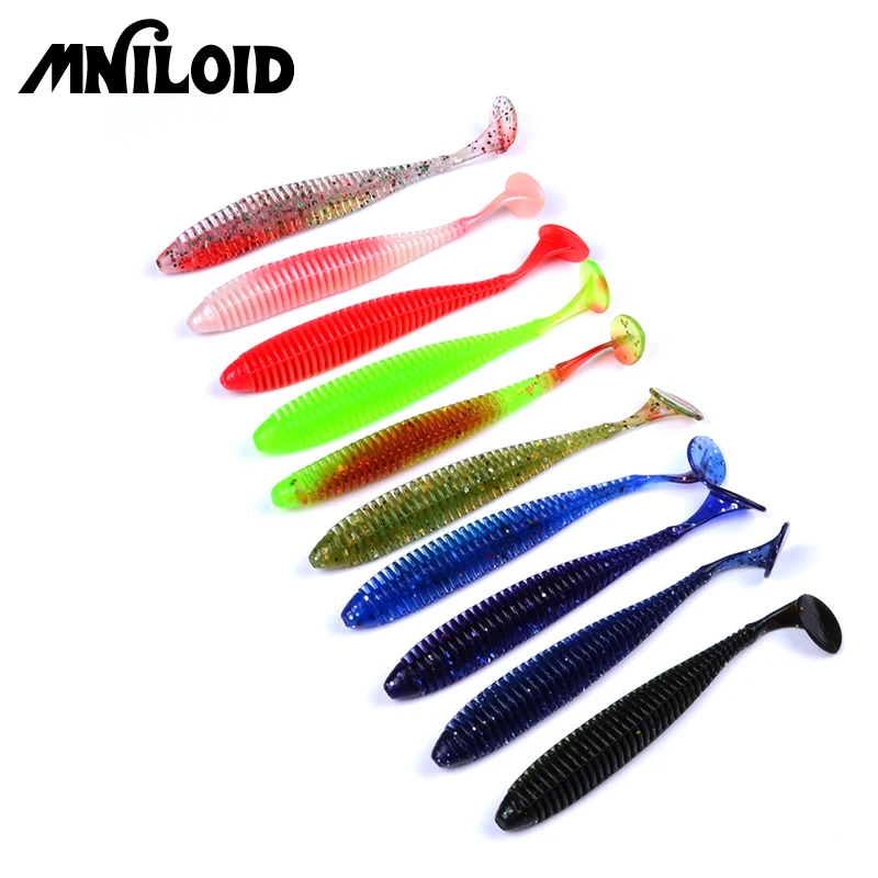 MNILOID 10 шт. 2 4 г 8 5 см искусственная Мягкая приманка Shad Worm Swimbaits лобзик для рыбалки