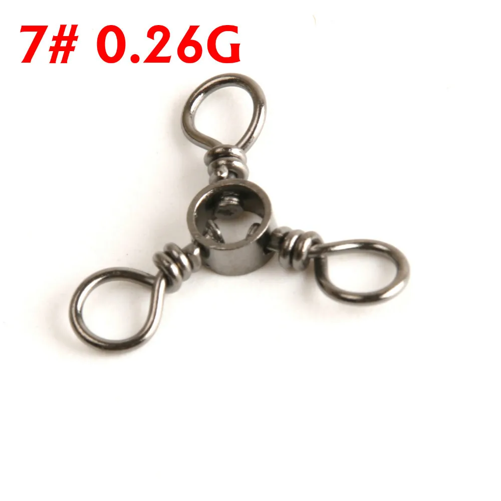 

Maximumcatch 50pcs/Lot High Quality 7# Barrel Triple Swivels Accessory Connector Fishing Tackle Fishing Barrel Triple Swivlels