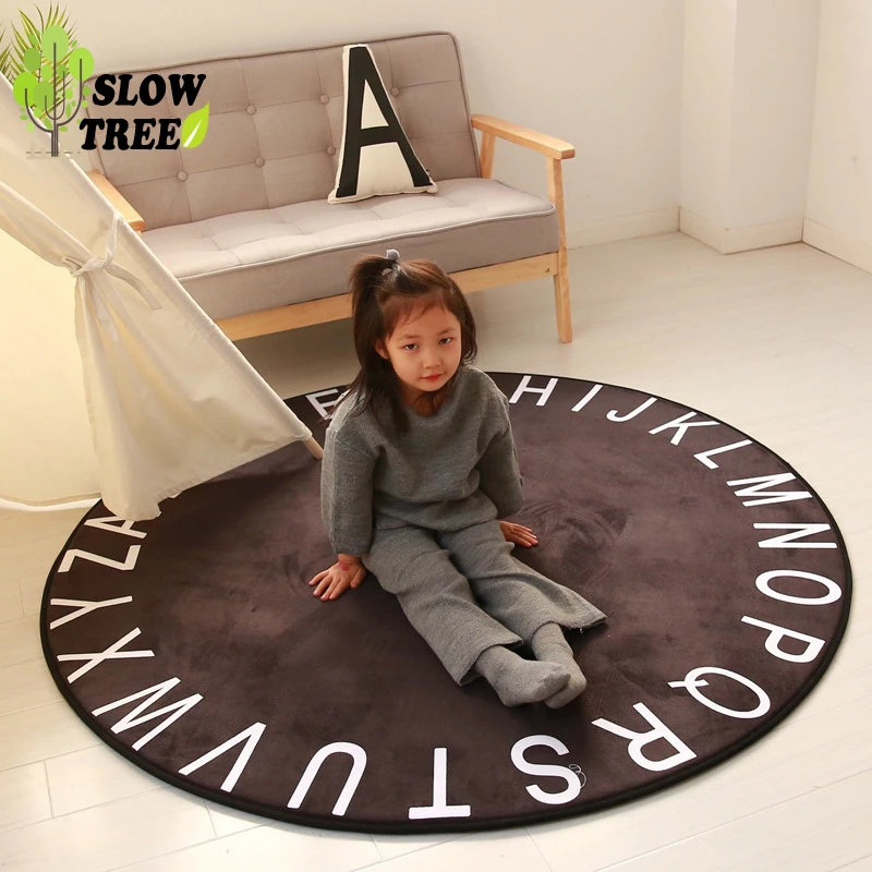 Медленное дерево мультфильм круговой медленно отскок бытовой Детский напольный коврик для гостиной прикроватный декоративный ковер детский игровой коврик