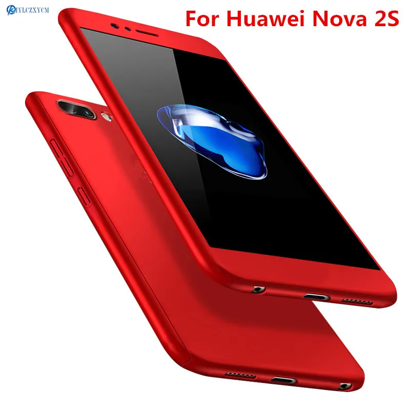 KIYLCZXYCM For Huawei Nova 2S Case 6.0&quot360 Degree Full Cover Luxury PC Protective Phone Back Nova2S +Glass Film |