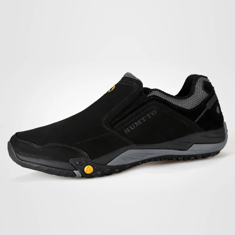Humtto, натуральная кожа, Мужская походная обувь, обувь для скалолазания, уличная, без шнуровки, для походов, спортивная обувь для мужчин, Adventure sapatos masculino - Цвет: Черный