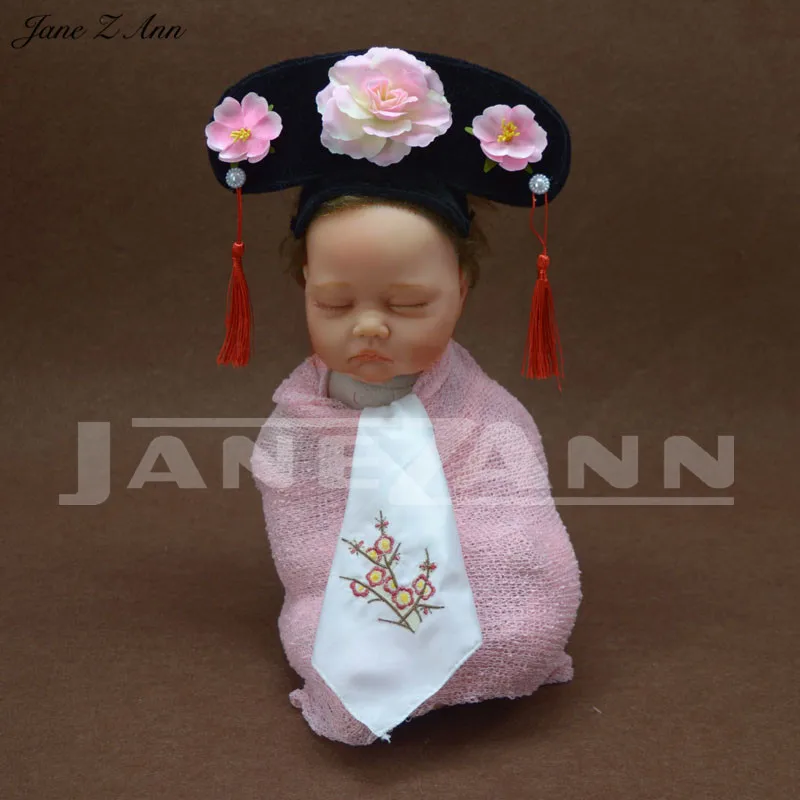 

Jane Z Ann Creative newborn baby Head wear Hairband Qing ancient Dynasty lattice modeling props retro children photo-taking hat