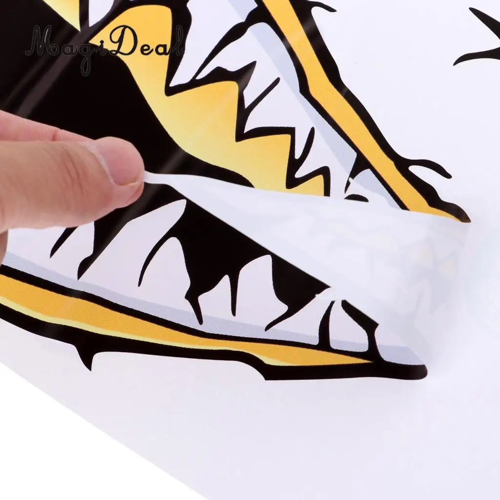 MagiDeal 2Pcs Large Waterproof Shark Teeth Mouth Decals Sticker for Kayak Fishing Dinghy Boat Surfboard Car Truck Bumper Laptop