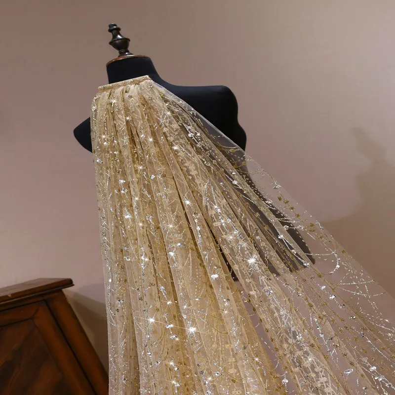 

Gold Elegant Tulle Wedding Veil Cathedra Wedding Accessories Tulle Bridal Veil