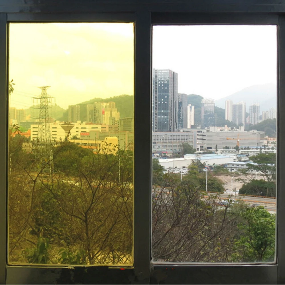 Best Offers 0.9x30m 2Mil Bright Yellow Tint Window Film 70%VLT Decorative Colored Window Film for Home Office Hotel