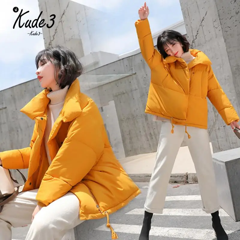

Winter Women's Down Cotton Padded Jacket Women Wadded Jackets Warm Coats Short Parkas Bread Style Oversize Loose Outwear Coats