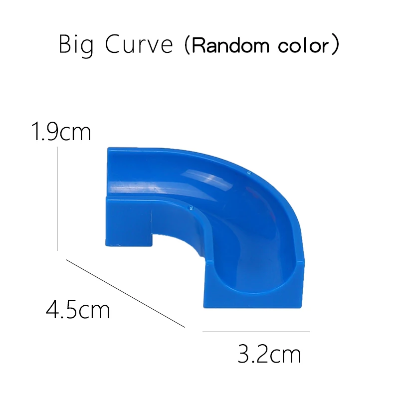 Крупные частицы большие строительные блоки кирпичные части мраморный трек Запуск шары лабиринты трек Воронка совместимые дублированные игрушки для детей - Color: big curve