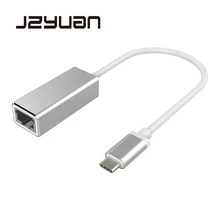 JZYuan USB C Ethernet адаптер сетевой карты USB-C для оптоволкна вай-RJ45 локальной сети для MacBook Windows 7/8/10 Тип C Ethernet 10/100/1000 Мбит/с