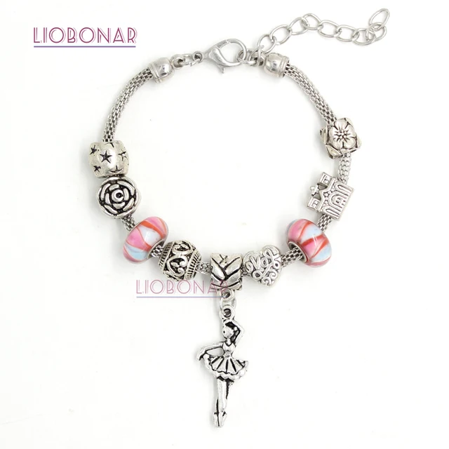 Fashionable Jewelry European Bracelet Heart Hallow Ball Love Fashionable Jewelry European Bracelet Heart Hallow Ball Love Bead Ballerina Charm Bracelets For Women