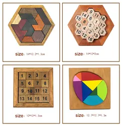 Монтессори Деревянные Tangram головоломки настольные развивающие раннего обучения деревянные пазлы игры и игрушки для Для детей Подарки DS9