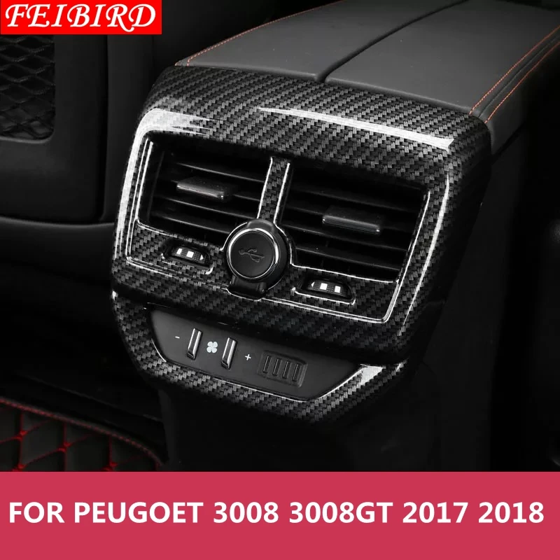

Armrest Box Rear Air Conditioning AC Vent Outlet Molding Cover Kit Trim 1 Piece Accessories For Peugeot 3008 3008GT 2017 2018