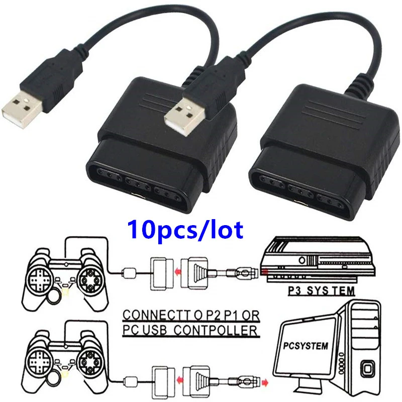 Cable adaptador USB para PlayStation 2, Adaptador convertidor para Sony  PlayStation 3, PS3 y PC, accesorios para videojuegos, 10 Uds.|Accesorios y  piezas de reemplazo| - AliExpress