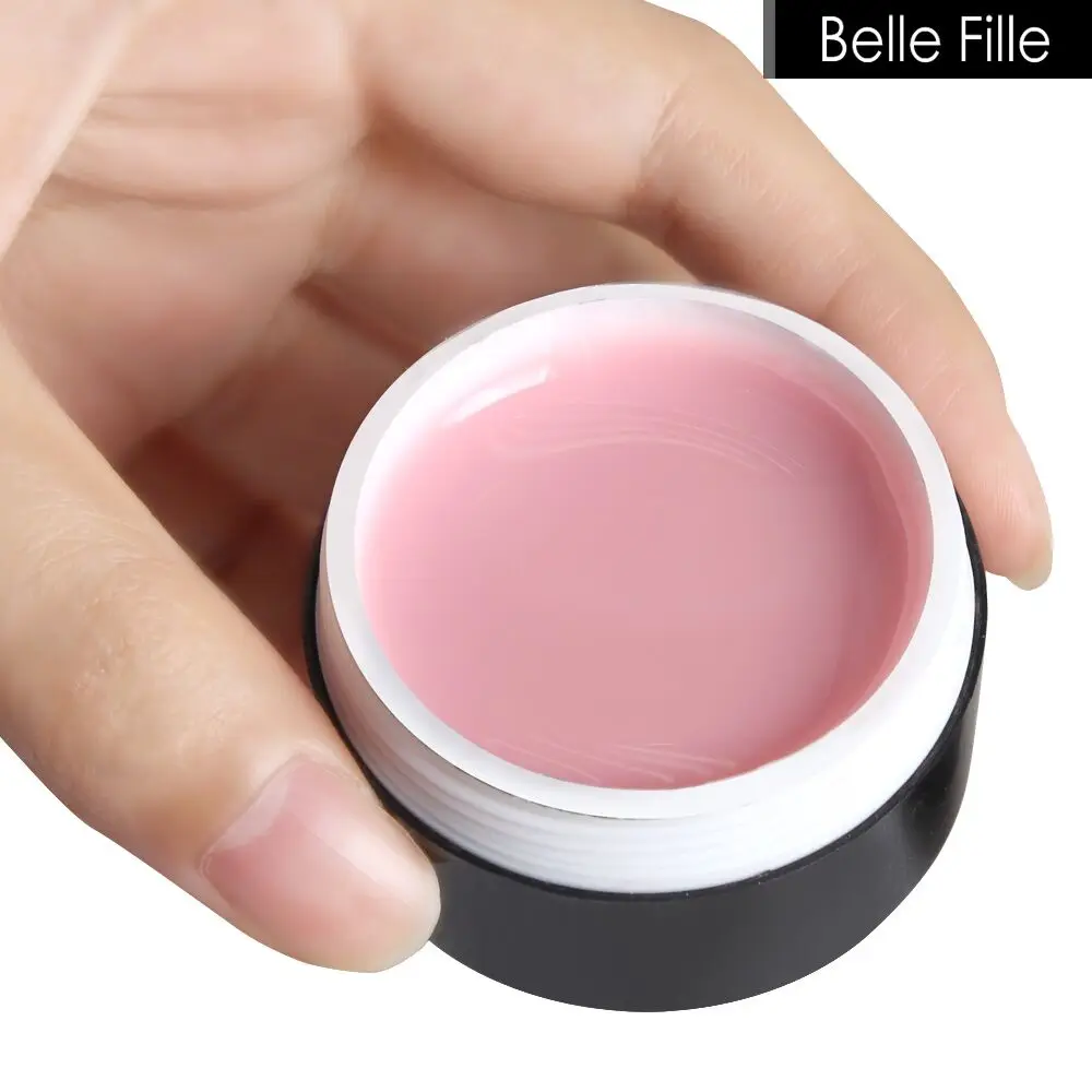 Belle Fille прозрачный строитель гель французский маникюр ногти Гель лак