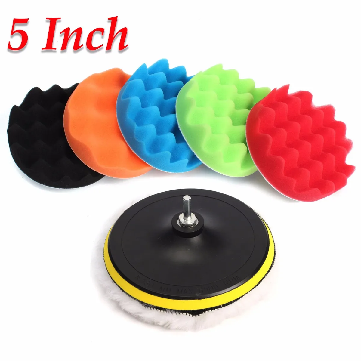 

11Pcs 5" Waffle Buffer Polishing Pad Set For Car Polisher Select Size Durable Quality New